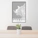 24x36 Richmond California Map Print Portrait Orientation in Classic Style Behind 2 Chairs Table and Potted Plant