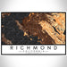 Richmond California Map Print Landscape Orientation in Ember Style With Shaded Background