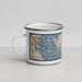 Left View Custom Richmond California Map Enamel Mug in Woodblock
