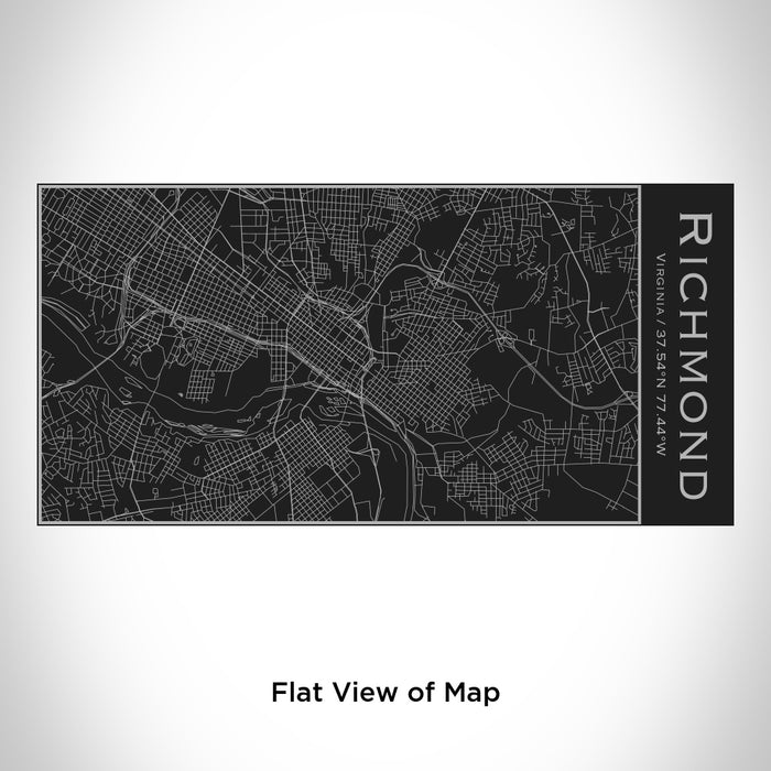 Rendered View of Richmond Virginia Map Engraving on 17oz Stainless Steel Insulated Cola Bottle in Black