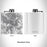 Rendered View of Richmond Virginia Map Engraving on 6oz Stainless Steel Flask in White