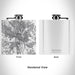 Rendered View of Richmond Virginia Map Engraving on 6oz Stainless Steel Flask in White