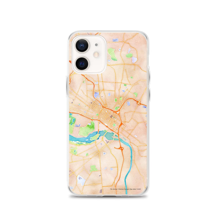 Custom Richmond Virginia Map iPhone 12 Phone Case in Watercolor