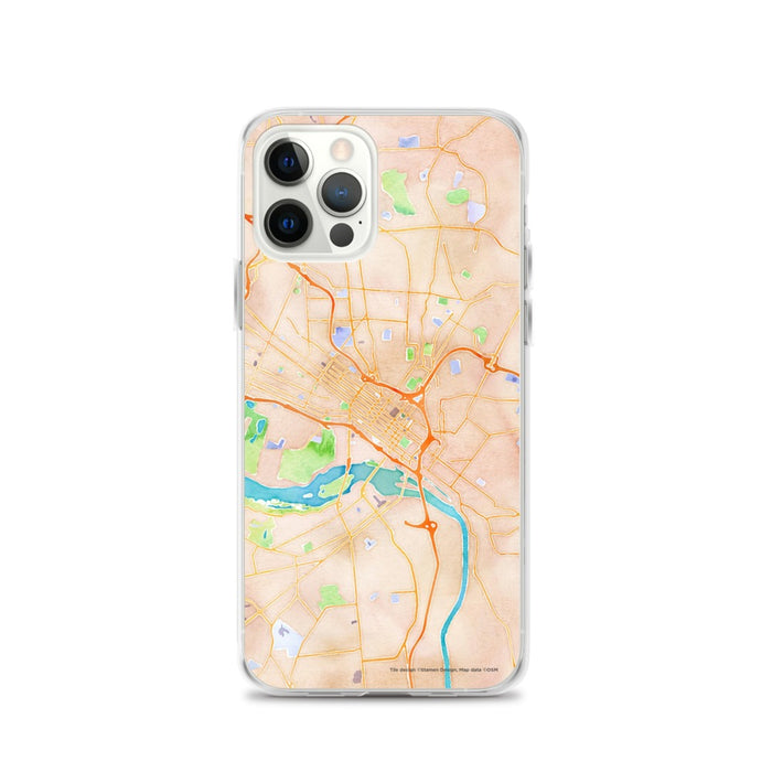 Custom Richmond Virginia Map iPhone 12 Pro Phone Case in Watercolor