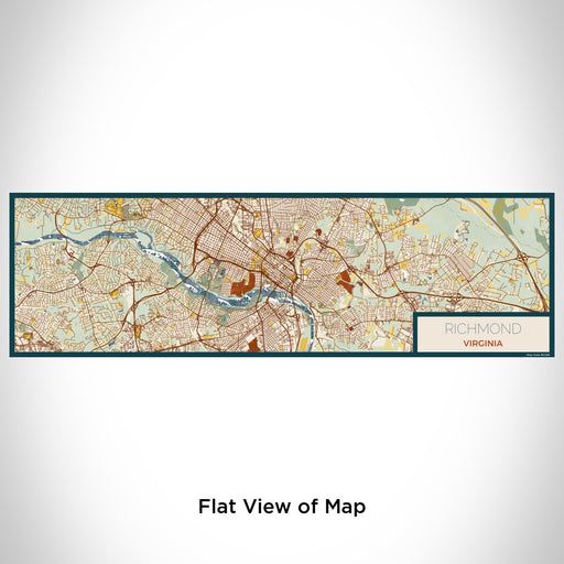 Flat View of Map Custom Richmond Virginia Map Enamel Mug in Woodblock
