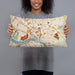 Person holding 20x12 Custom Richmond Virginia Map Throw Pillow in Woodblock