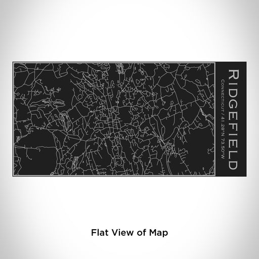 Rendered View of Ridgefield Connecticut Map Engraving on 17oz Stainless Steel Insulated Cola Bottle in Black