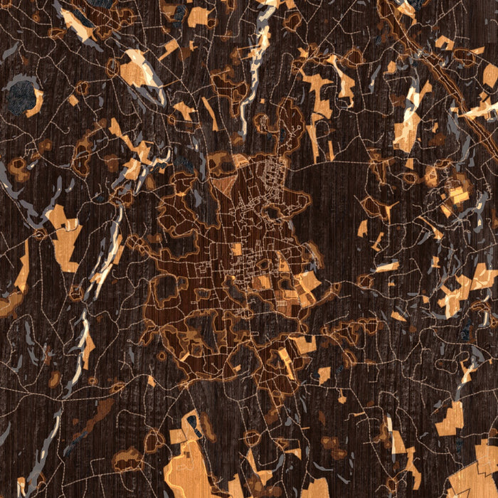 Ridgefield Connecticut Map Print in Ember Style Zoomed In Close Up Showing Details