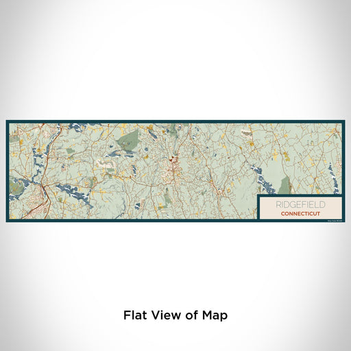 Flat View of Map Custom Ridgefield Connecticut Map Enamel Mug in Woodblock