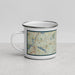 Left View Custom Ridgefield Connecticut Map Enamel Mug in Woodblock