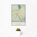 12x18 Ridgway Colorado Map Print Portrait Orientation in Woodblock Style With Small Cactus Plant in White Planter