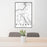 24x36 Ridgway Colorado Map Print Portrait Orientation in Classic Style Behind 2 Chairs Table and Potted Plant