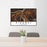 24x36 Ridgway Colorado Map Print Lanscape Orientation in Ember Style Behind 2 Chairs Table and Potted Plant
