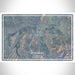 Ridgway Colorado Map Print Landscape Orientation in Afternoon Style With Shaded Background