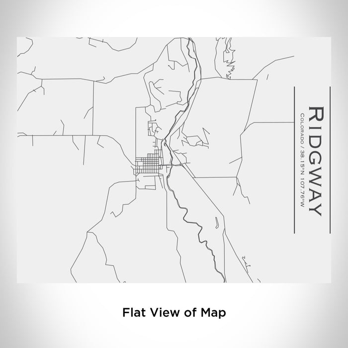 Rendered View of Ridgway Colorado Map Engraving on 20oz Stainless Steel Insulated Bottle with Bamboo Top in White