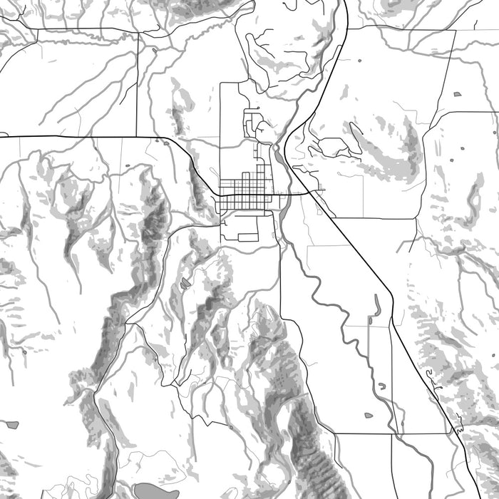 Ridgway Colorado Map Print in Classic Style Zoomed In Close Up Showing Details