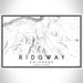 Ridgway Colorado Map Print Landscape Orientation in Classic Style With Shaded Background