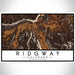 Ridgway Colorado Map Print Landscape Orientation in Ember Style With Shaded Background