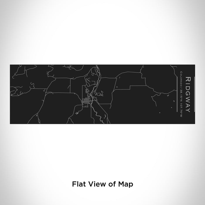 Rendered View of Ridgway Colorado Map Engraving on 10oz Stainless Steel Insulated Cup with Sliding Lid in Black