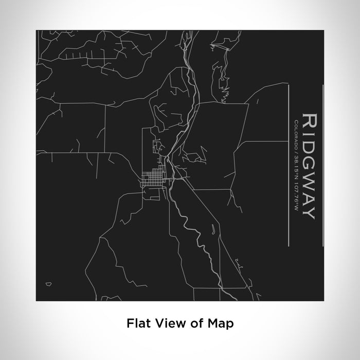 Rendered View of Ridgway Colorado Map Engraving on 17oz Stainless Steel Insulated Tumbler in Black