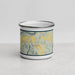 Front View Custom Ridgway Colorado Map Enamel Mug in Woodblock
