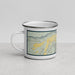 Left View Custom Ridgway Colorado Map Enamel Mug in Woodblock