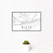 12x18 Rifle Colorado Map Print Landscape Orientation in Classic Style With Small Cactus Plant in White Planter