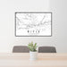 24x36 Rifle Colorado Map Print Lanscape Orientation in Classic Style Behind 2 Chairs Table and Potted Plant