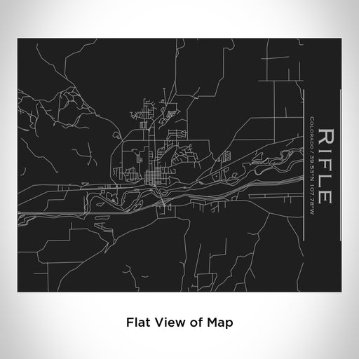 Rendered View of Rifle Colorado Map Engraving on 20oz Stainless Steel Insulated Bottle with Bamboo Top in Black