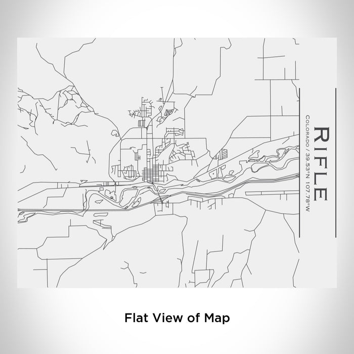 Rendered View of Rifle Colorado Map Engraving on 20oz Stainless Steel Insulated Bottle with Bamboo Top in White
