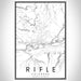 Rifle Colorado Map Print Portrait Orientation in Classic Style With Shaded Background