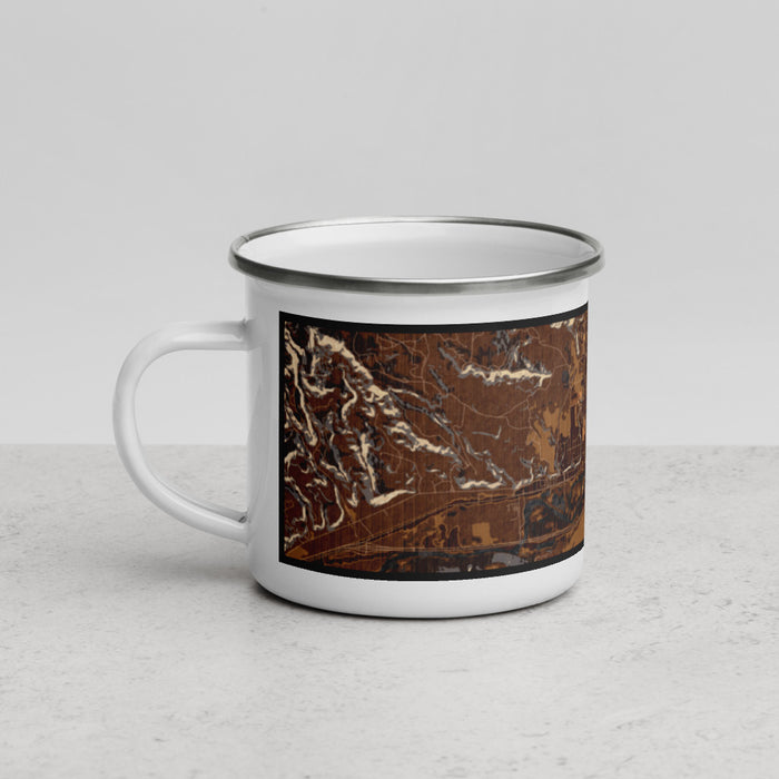 Left View Custom Rifle Colorado Map Enamel Mug in Ember