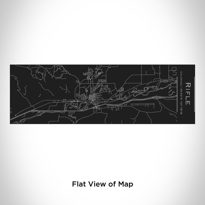 Rendered View of Rifle Colorado Map Engraving on 10oz Stainless Steel Insulated Cup with Sliding Lid in Black