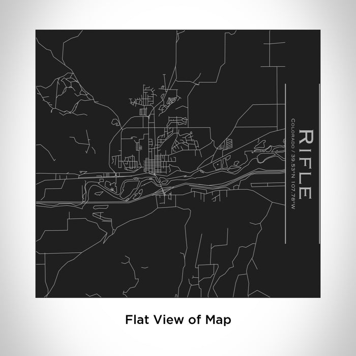 Rendered View of Rifle Colorado Map Engraving on 17oz Stainless Steel Insulated Tumbler in Black