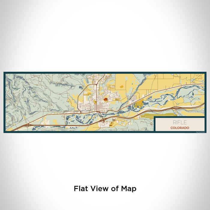 Flat View of Map Custom Rifle Colorado Map Enamel Mug in Woodblock