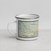 Left View Custom Rifle Colorado Map Enamel Mug in Woodblock