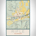 Rifle Colorado Map Print Portrait Orientation in Woodblock Style With Shaded Background