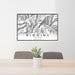 24x36 Riggins Idaho Map Print Lanscape Orientation in Classic Style Behind 2 Chairs Table and Potted Plant