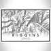 Riggins Idaho Map Print Landscape Orientation in Classic Style With Shaded Background
