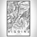 Riggins Idaho Map Print Portrait Orientation in Classic Style With Shaded Background