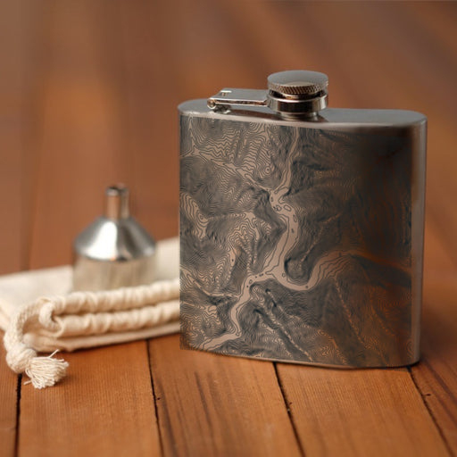 Riggins Idaho Custom Engraved City Map Inscription Coordinates on 6oz Stainless Steel Flask