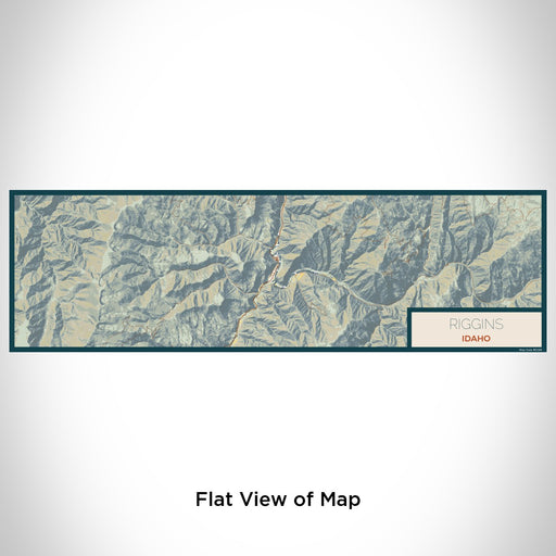 Flat View of Map Custom Riggins Idaho Map Enamel Mug in Woodblock