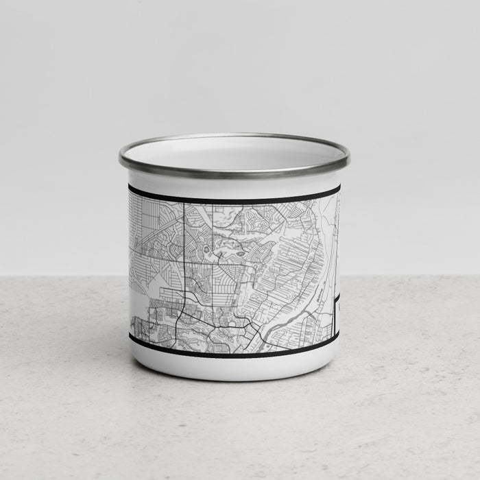 Front View Custom Rio Rancho New Mexico Map Enamel Mug in Classic