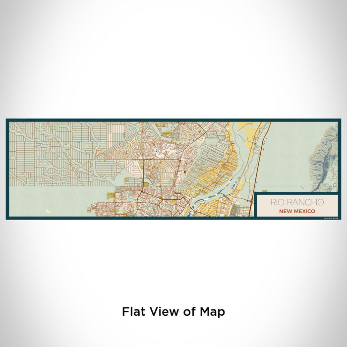 Flat View of Map Custom Rio Rancho New Mexico Map Enamel Mug in Woodblock