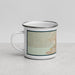 Left View Custom Rio Rancho New Mexico Map Enamel Mug in Woodblock