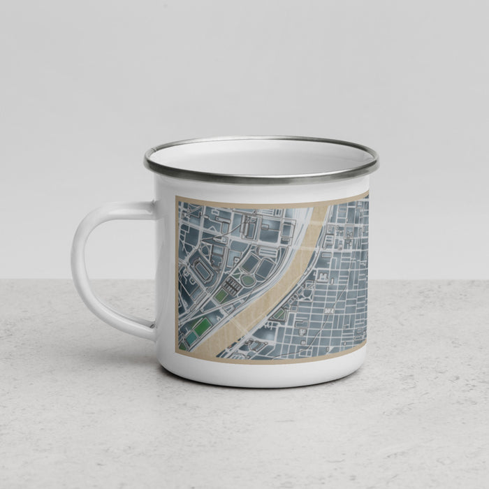 Left View Custom Rittenhouse Square Pennsylvania Map Enamel Mug in Afternoon