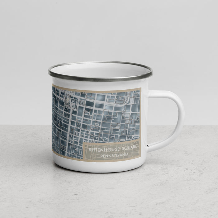 Right View Custom Rittenhouse Square Pennsylvania Map Enamel Mug in Afternoon