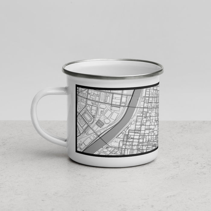 Left View Custom Rittenhouse Square Pennsylvania Map Enamel Mug in Classic