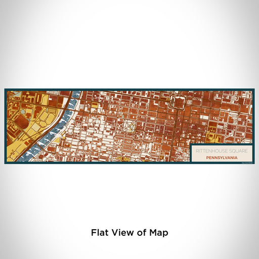 Flat View of Map Custom Rittenhouse Square Pennsylvania Map Enamel Mug in Woodblock
