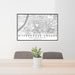 24x36 Rittenhouse Square Philadelphia Map Print Lanscape Orientation in Classic Style Behind 2 Chairs Table and Potted Plant